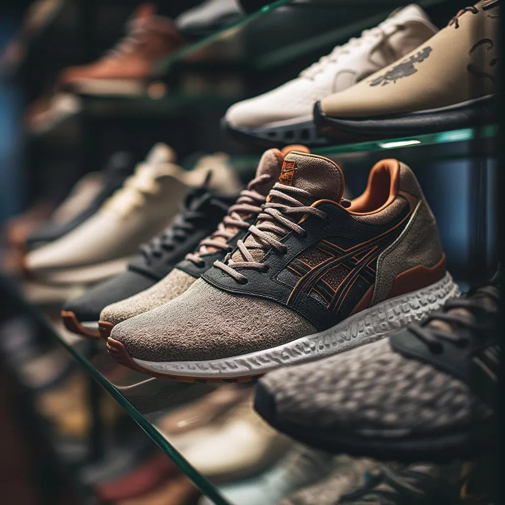 Detalle de zapatillas exclusivas en exhibición
