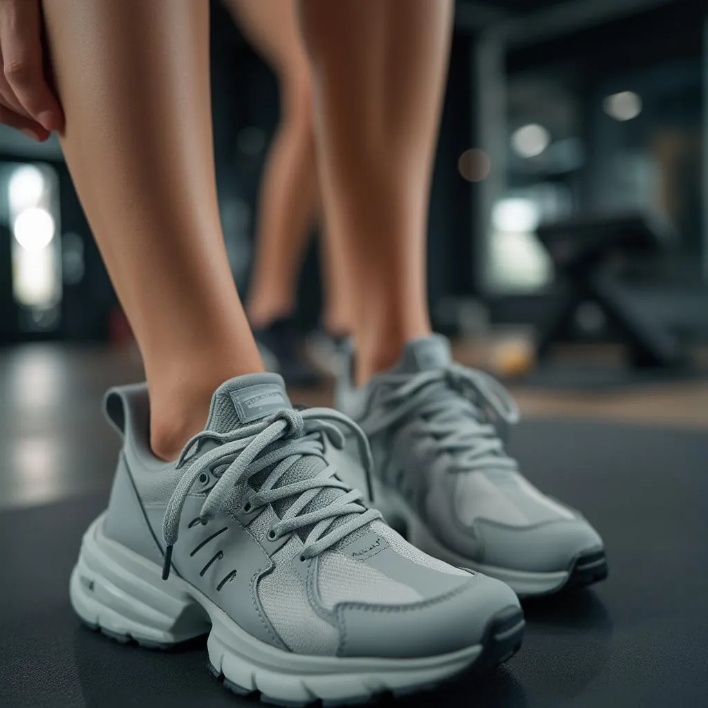Mujer en clase de fitness con zapatillas de ephyraesnoa