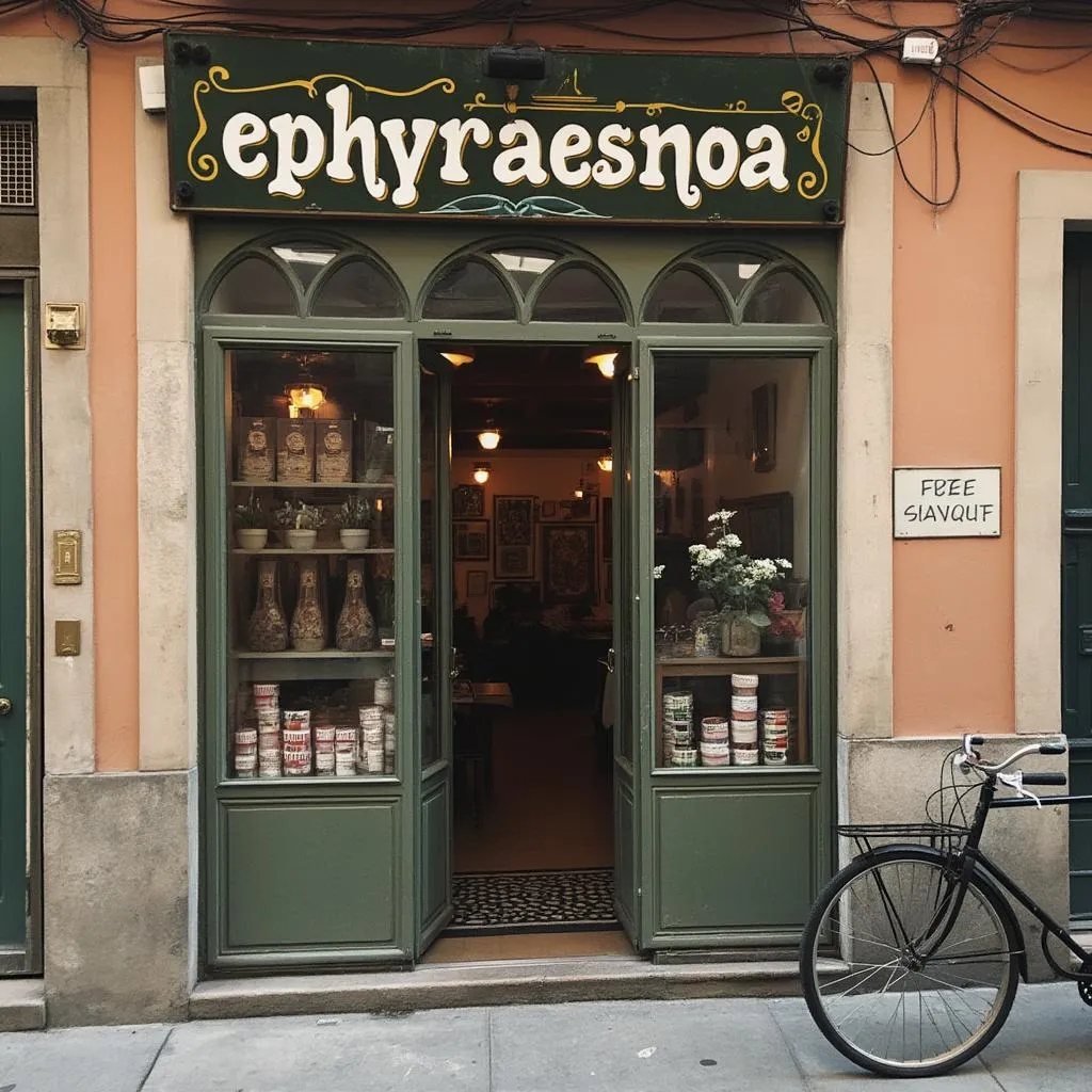 Fachada original de la tienda ephyraesnoa en Valencia
